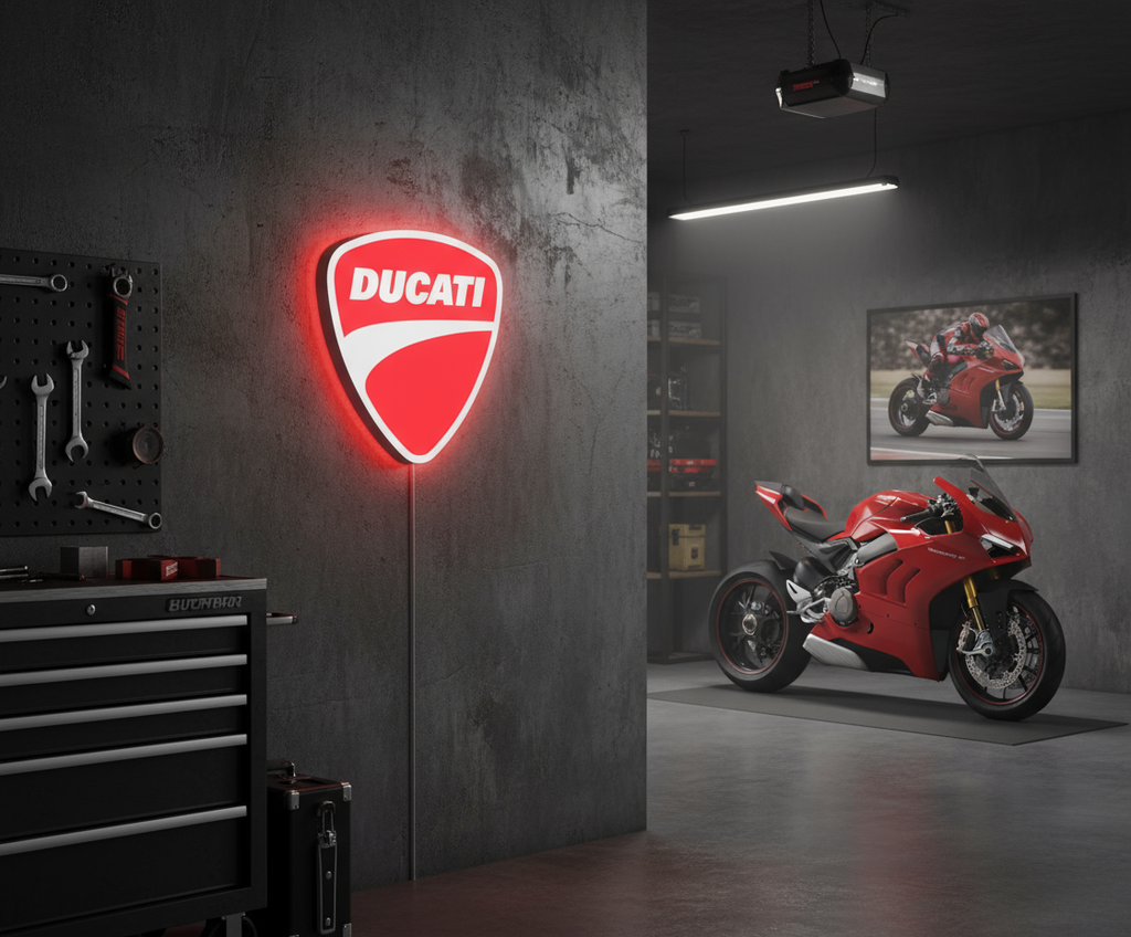 Ducati Logo 14 inch in Garage