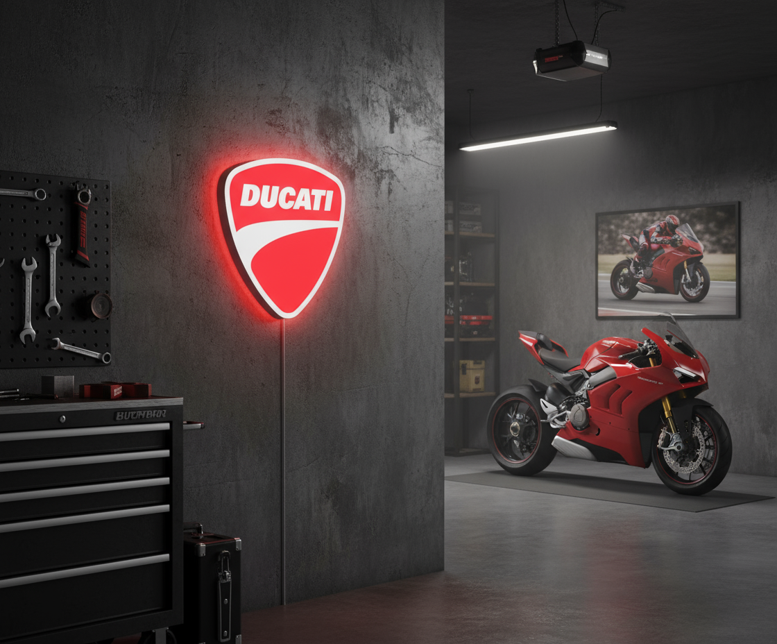 Ducati Logo 14 inch in Garage